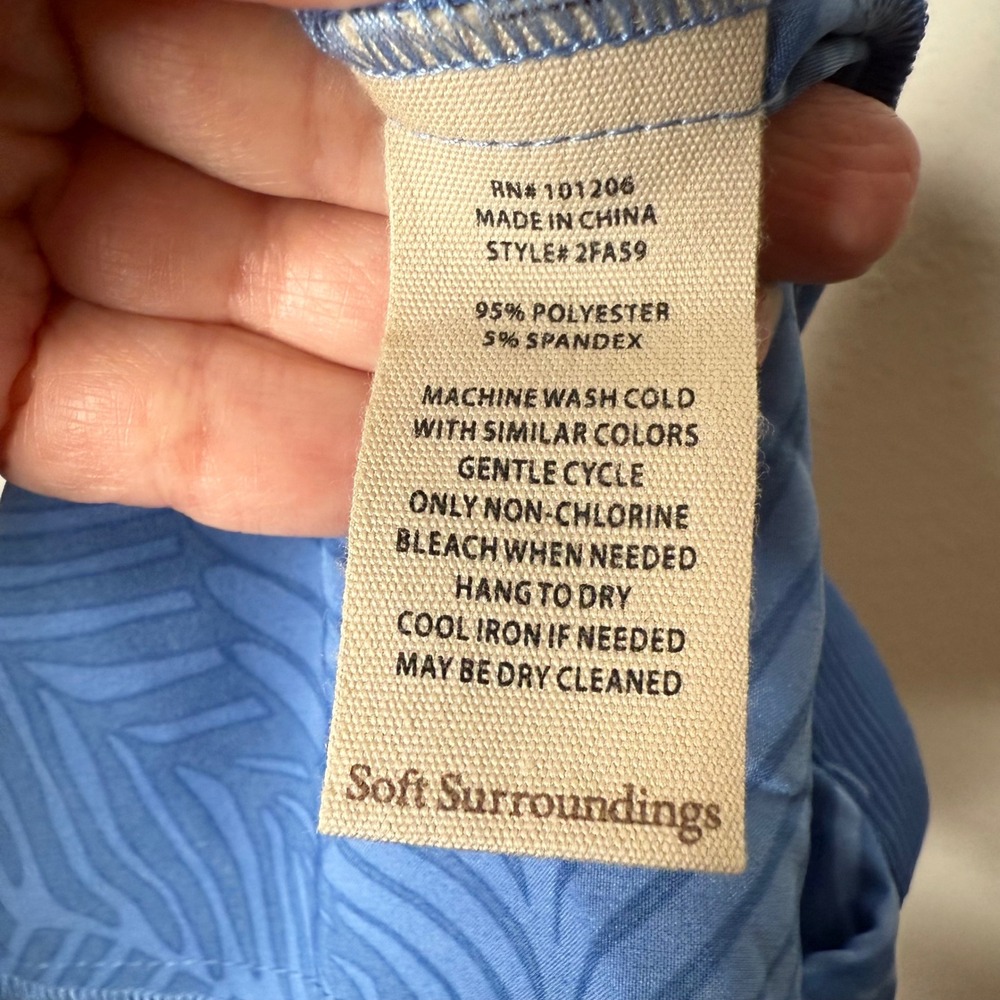 Soft Surroundings Women's Size‎ XL Cargo Jogger Pants Blue Palm Print - Picture 10 of 10